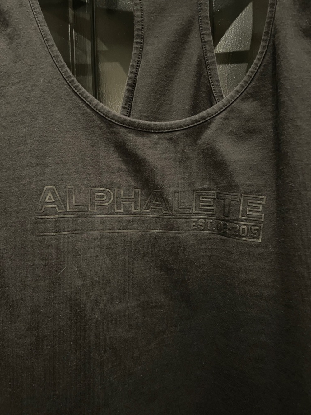 Alphalete Black Embossed Logo Racerback Tank